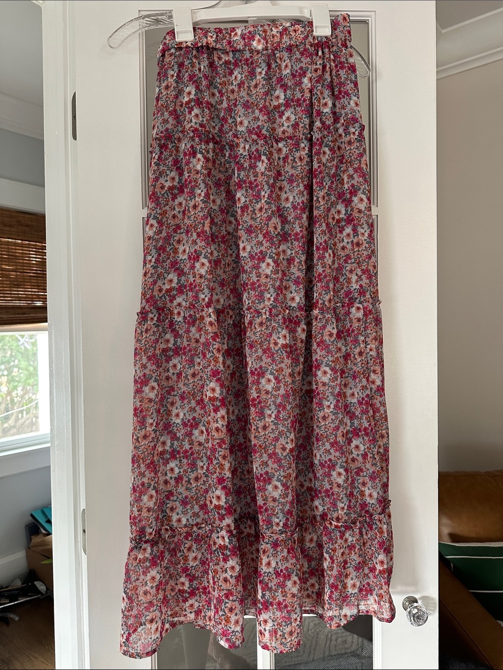 Altr’d State Floral Tiered Maxi Skirt - Pink Multi